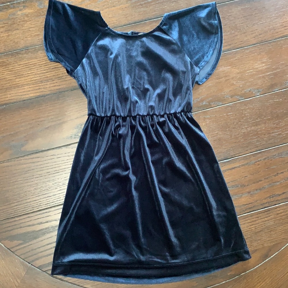 Old Navy Navy Blue Velvet Dress M 8